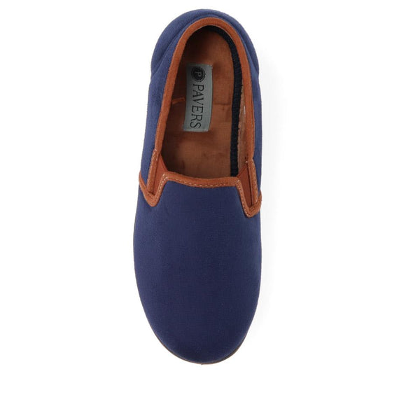 Pavers Warm Full Slippers - Navy