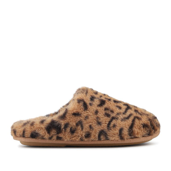 pavers Warm Lined Fluffy Slippers - Leopard