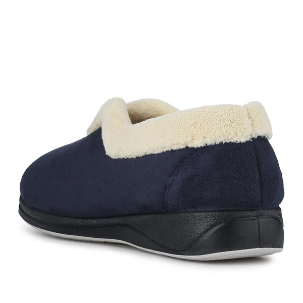 Pavers Warm-Lined Full Slippers - Navy