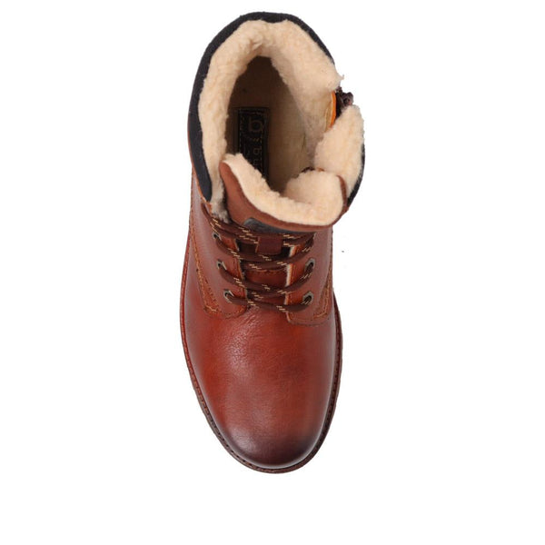 Pavers Warm-Lined Leather Ankle Boots - Brown