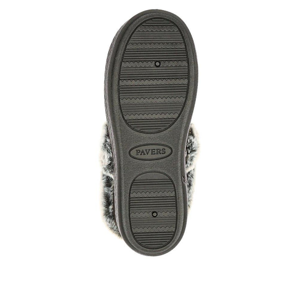 Pavers Warm-Lined Memory Foam Slippers - Black