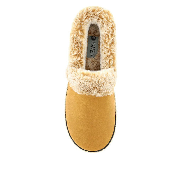 Pavers Warm-Lined Memory Foam Slippers - Chestnut