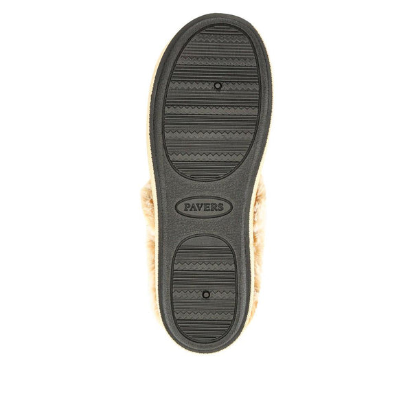 Pavers Warm-Lined Memory Foam Slippers - Chestnut