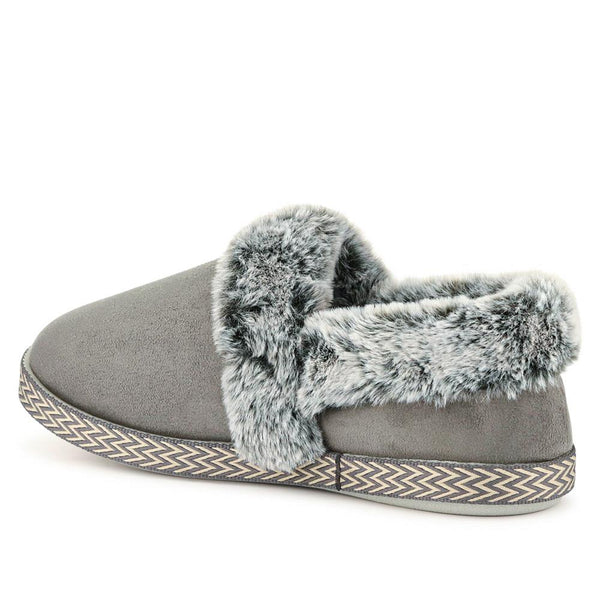 Pavers Warm-Lined Memory Foam Slippers - Grey