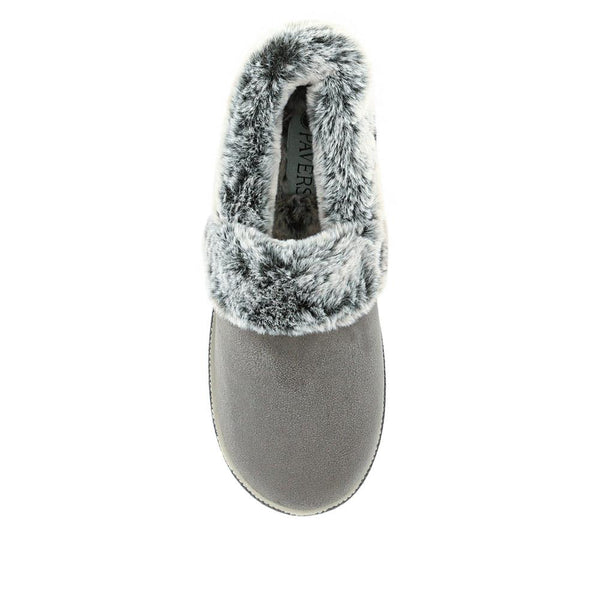 Pavers Warm-Lined Memory Foam Slippers - Grey