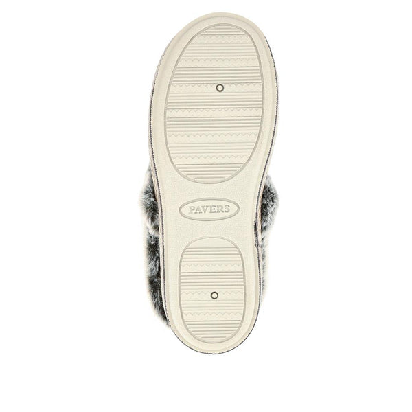 Pavers Warm-Lined Memory Foam Slippers - Grey