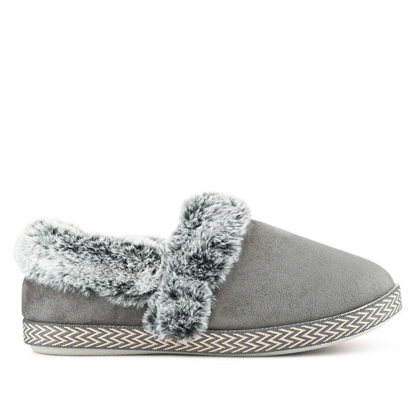 pavers Warm-Lined Memory Foam Slippers - Grey