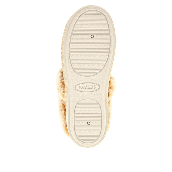 Pavers Warm-Lined Memory Foam Slippers - Taupe