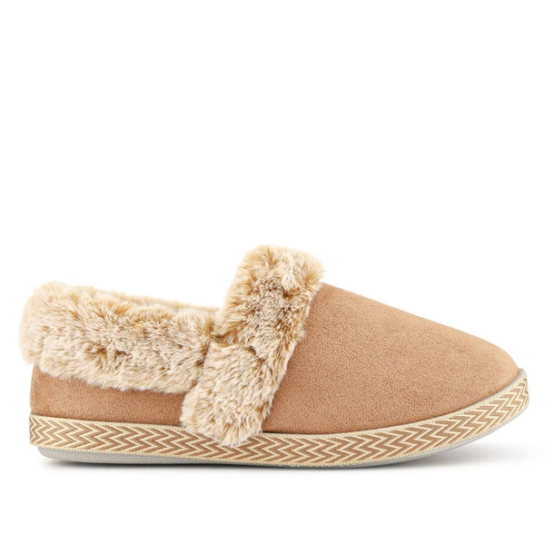 pavers Warm-Lined Memory Foam Slippers - Taupe