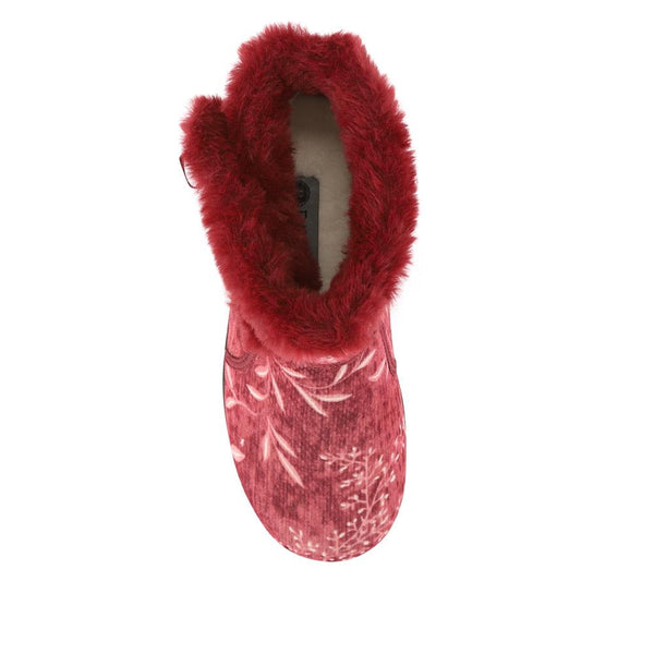 Pavers Warm-Lined Touch-Fasten Slippers - Burgundy