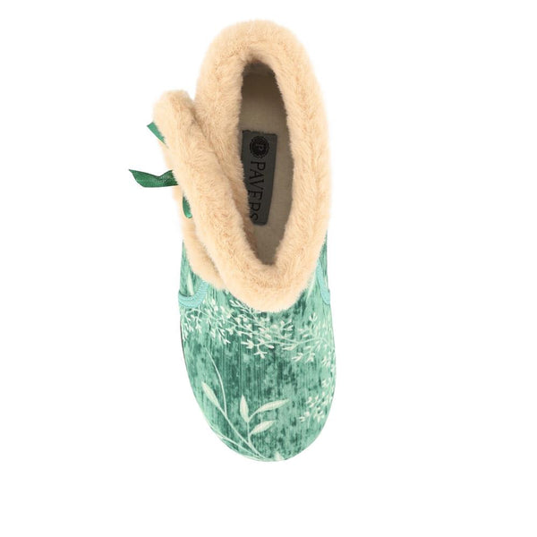 Pavers Warm-Lined Touch-Fasten Slippers - Green