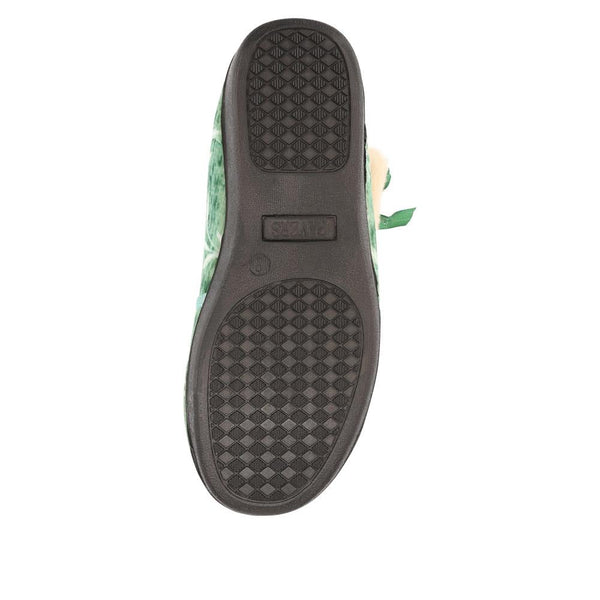 Pavers Warm-Lined Touch-Fasten Slippers - Green