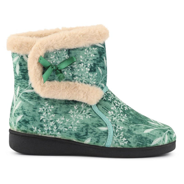 pavers Warm-Lined Touch-Fasten Slippers - Green