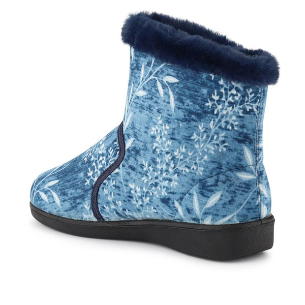 Pavers Warm-Lined Touch-Fasten Slippers - Navy