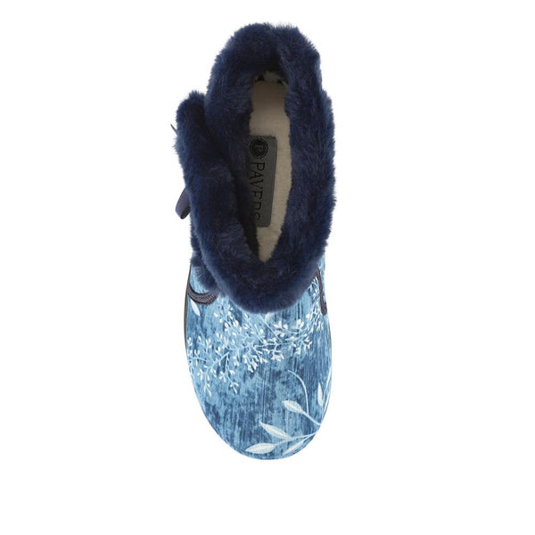 Pavers Warm-Lined Touch-Fasten Slippers - Navy