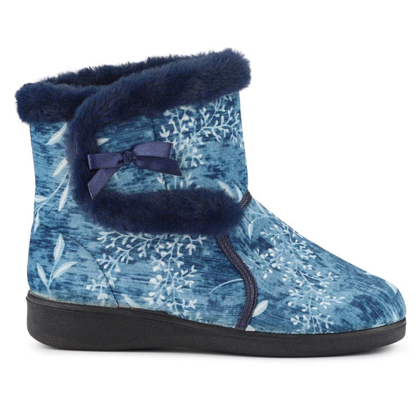 pavers Warm-Lined Touch-Fasten Slippers - Navy