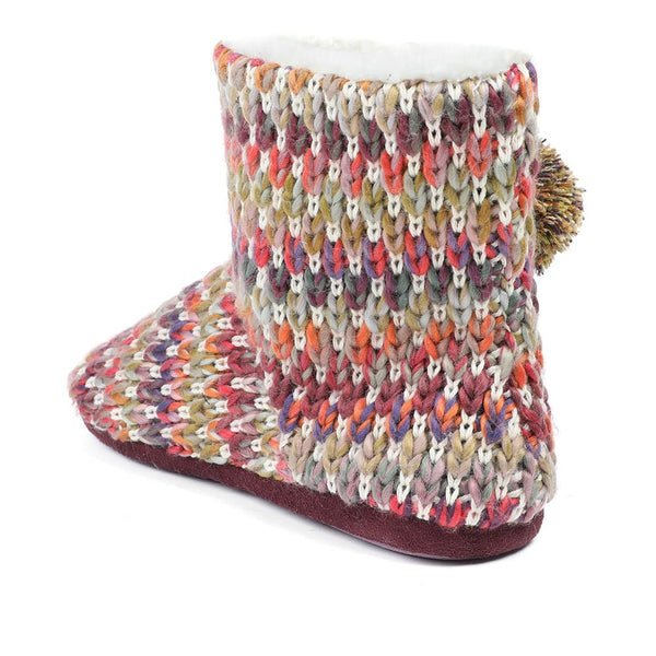 Pavers Warm Soft PomPom Slipper Boots - Multi