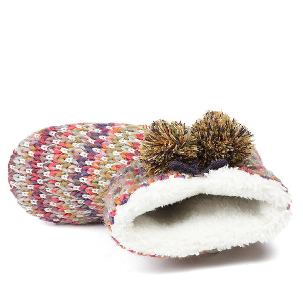 Pavers Warm Soft PomPom Slipper Boots - Multi