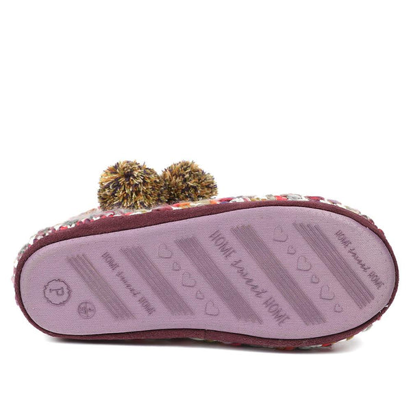 Pavers Warm Soft PomPom Slipper Boots - Multi