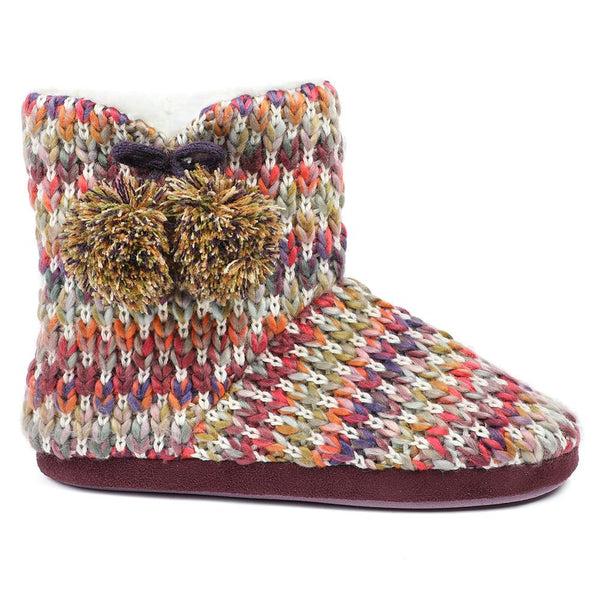 pavers Warm Soft PomPom Slipper Boots - Multi