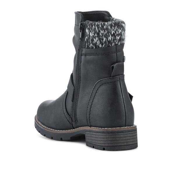 Pavers Water-Resistant Biker Boots - Black