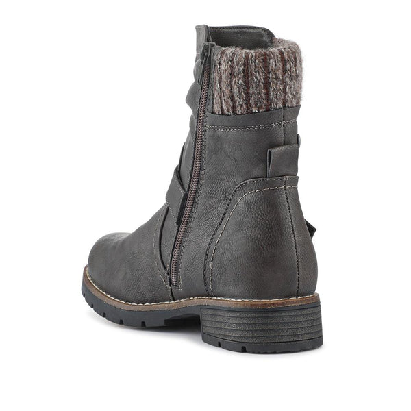 Pavers Water-Resistant Biker Boots - Grey