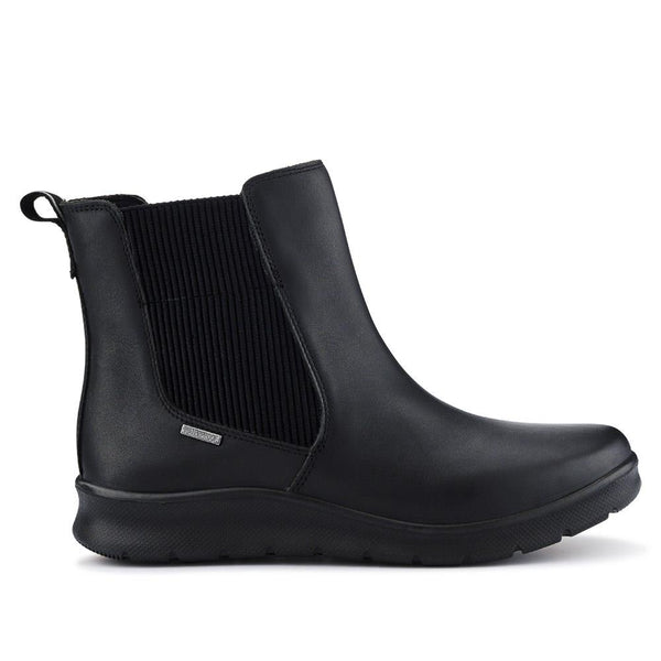 pavers Waterproof Leather Ankle Boots - Black