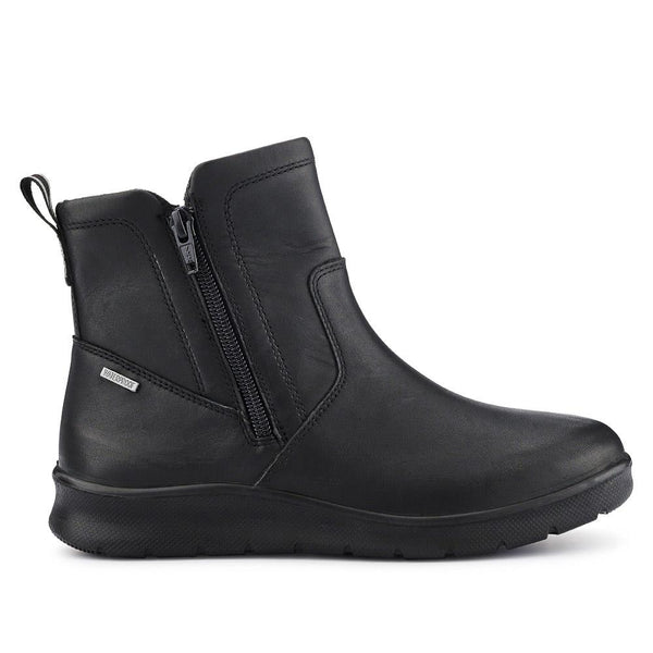 pavers Waterproof Leather Ankle Boots - Black