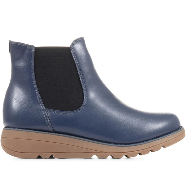 pavers Wedge Chelsea Boots - Navy