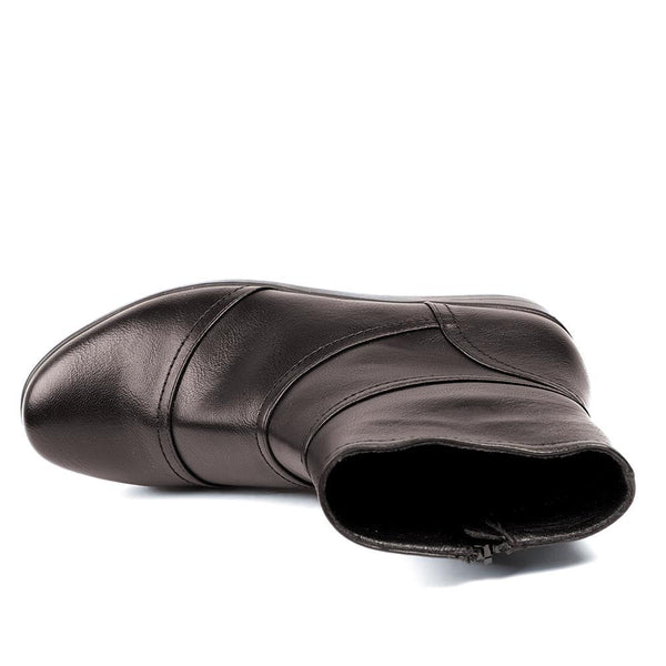 Pavers Wedge Heel Casual Zip Up Ankle Boots - Brown