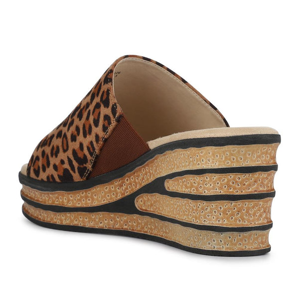 Pavers Wedge-Heel Mules - Leopard