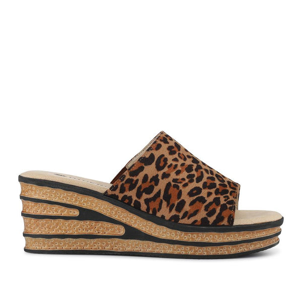 pavers Wedge-Heel Mules - Leopard