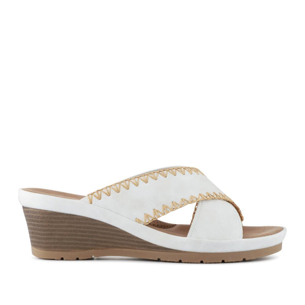 pavers Wedge-Heel Mules - White