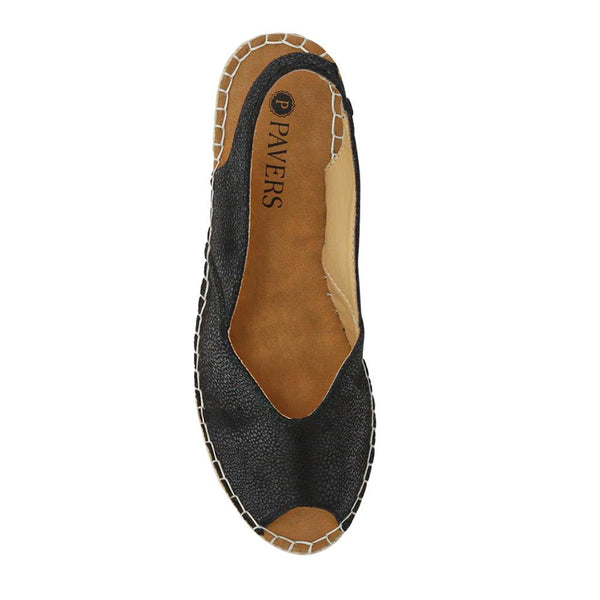 Pavers Wedge-Heeled Espadrilles - Black