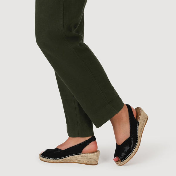 Pavers Wedge-Heeled Espadrilles - Black