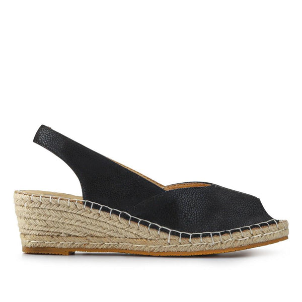 pavers Wedge-Heeled Espadrilles - Black