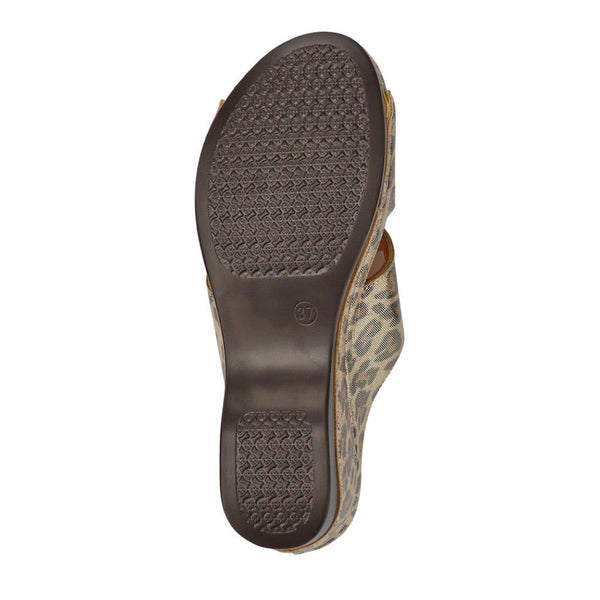 Pavers Wedge-Heeled Mules - Metallic Leopard