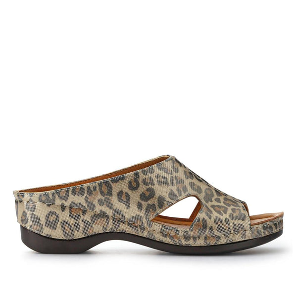 pavers Wedge-Heeled Mules - Metallic Leopard