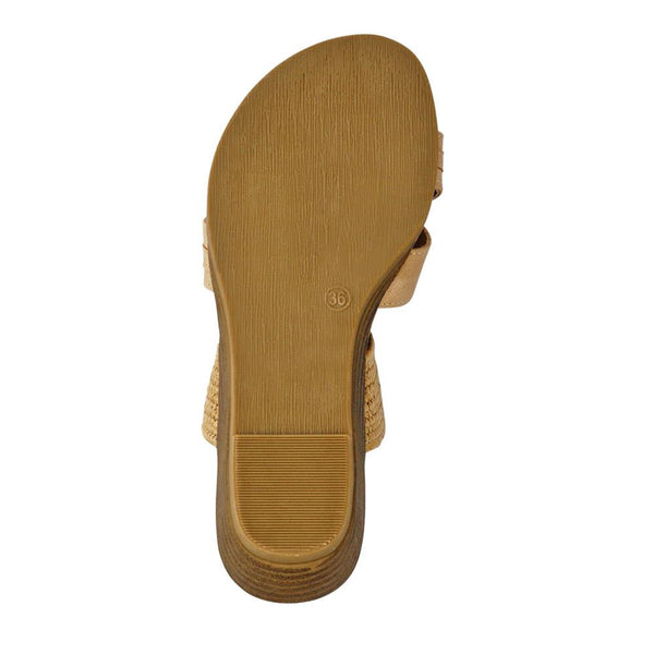 Pavers Wedge-Heeled Slip-On Mules - Gold