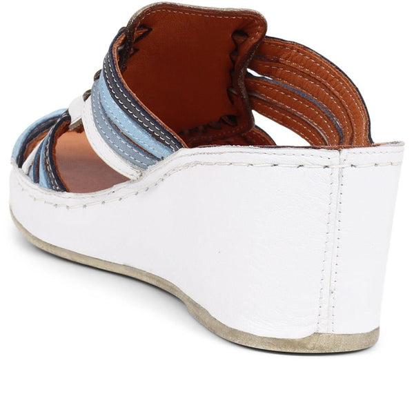 Pavers Wedge Mule Sandals - Blue Multi