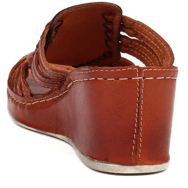 Pavers Wedge Mule Sandals - Tan