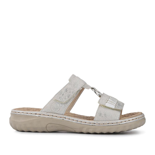 pavers Wedge Touch-Fasten Sandals - Silver