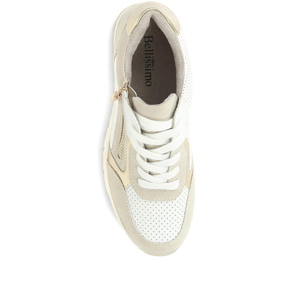 Pavers Wedge Trainers - Beige
