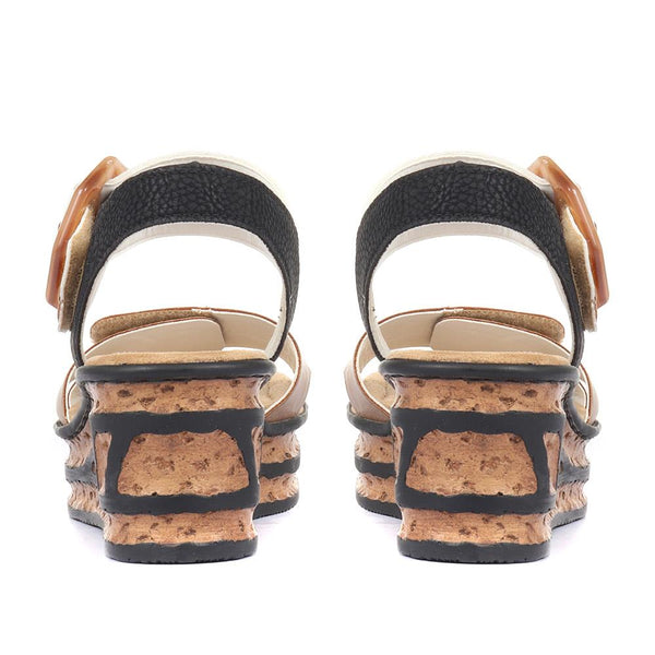 Pavers Wedge Two-Tone Sandals - Brown Multi