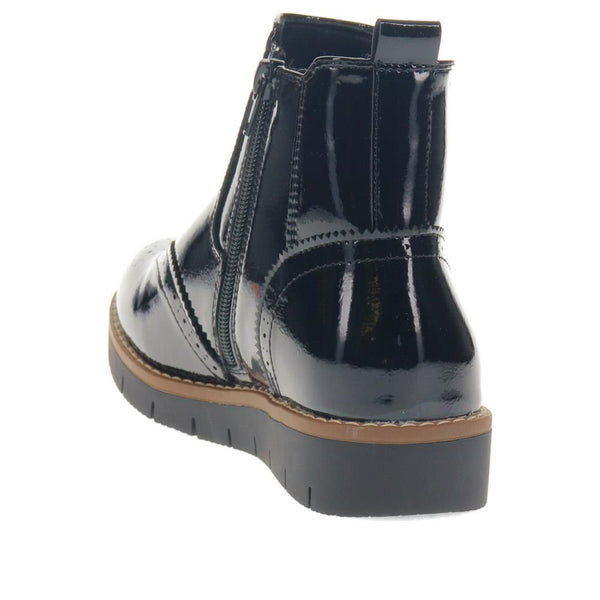 Pavers Wide Fit Ankle Boots - Black Patent