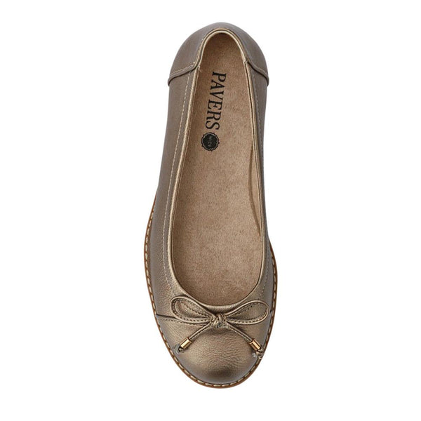 Pavers Wide Fit Bow-Detailed Chunky Pumps - Metallic