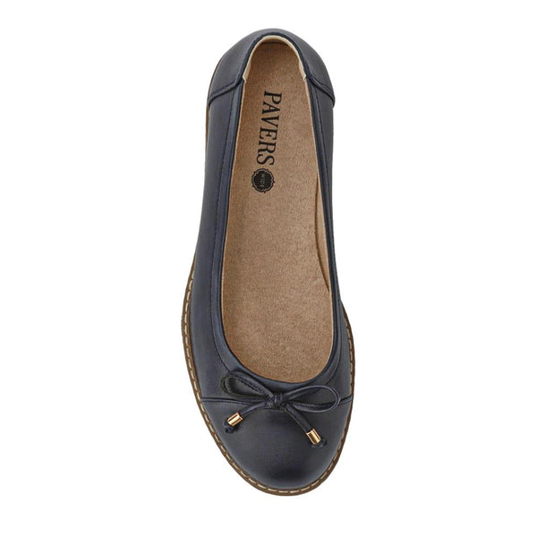 Pavers Wide Fit Bow-Detailed Chunky Pumps - Navy