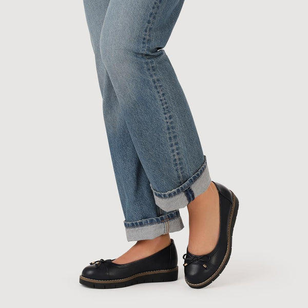 Pavers Wide Fit Bow-Detailed Chunky Pumps - Navy