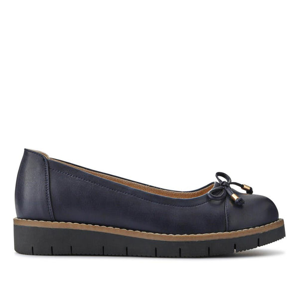 pavers Wide Fit Bow-Detailed Chunky Pumps - Navy