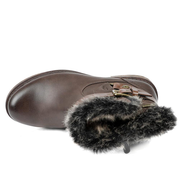 Pavers Wide Fit Buckle Detailed Ankle Boots - Brown